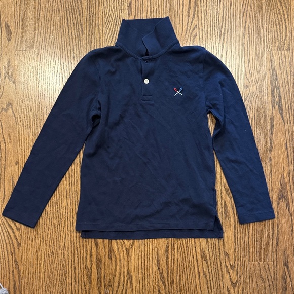 NWT Navy Long Sleeve Polo Shirt - Picture 1 of 7